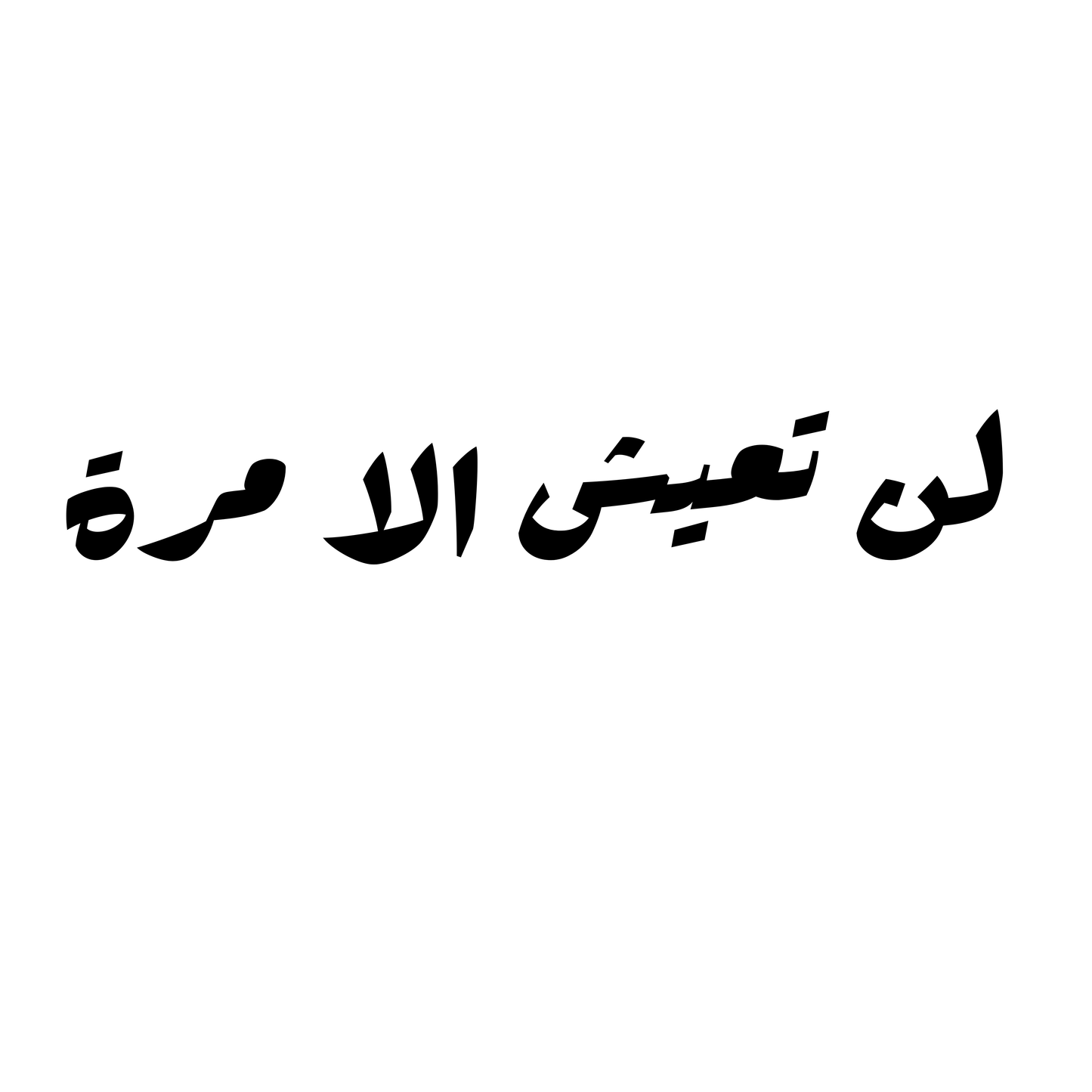 لن تعيش الا مرة
