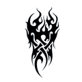 وشم لهب قبَلي بتصميم حاد ومتصاعد