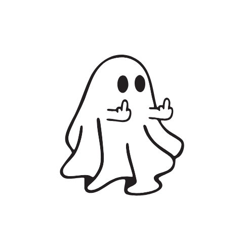 وشم شبح بتصميم بسيط وطريف