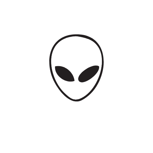 وشم وجه فضائي بتصميم بسيط وغامض