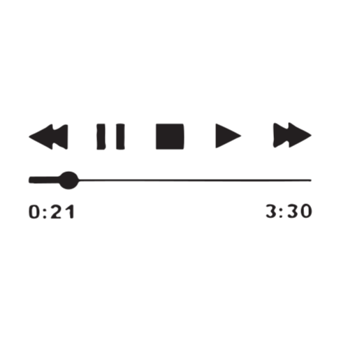 وشم مشغّل موسيقى (Music Player) بتصميم بسيط وأنيق
