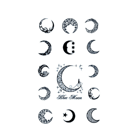 مجموعة وشوم بتصاميم متعددة لأطوار القمر